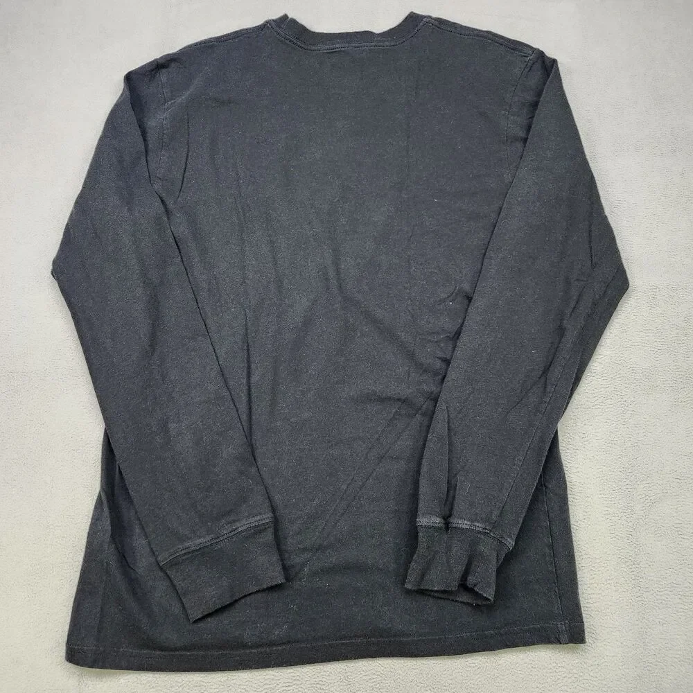 The North Face T-Shirt Men's M Black Long Sleeve Classic Fit Graphic Logo Cotton